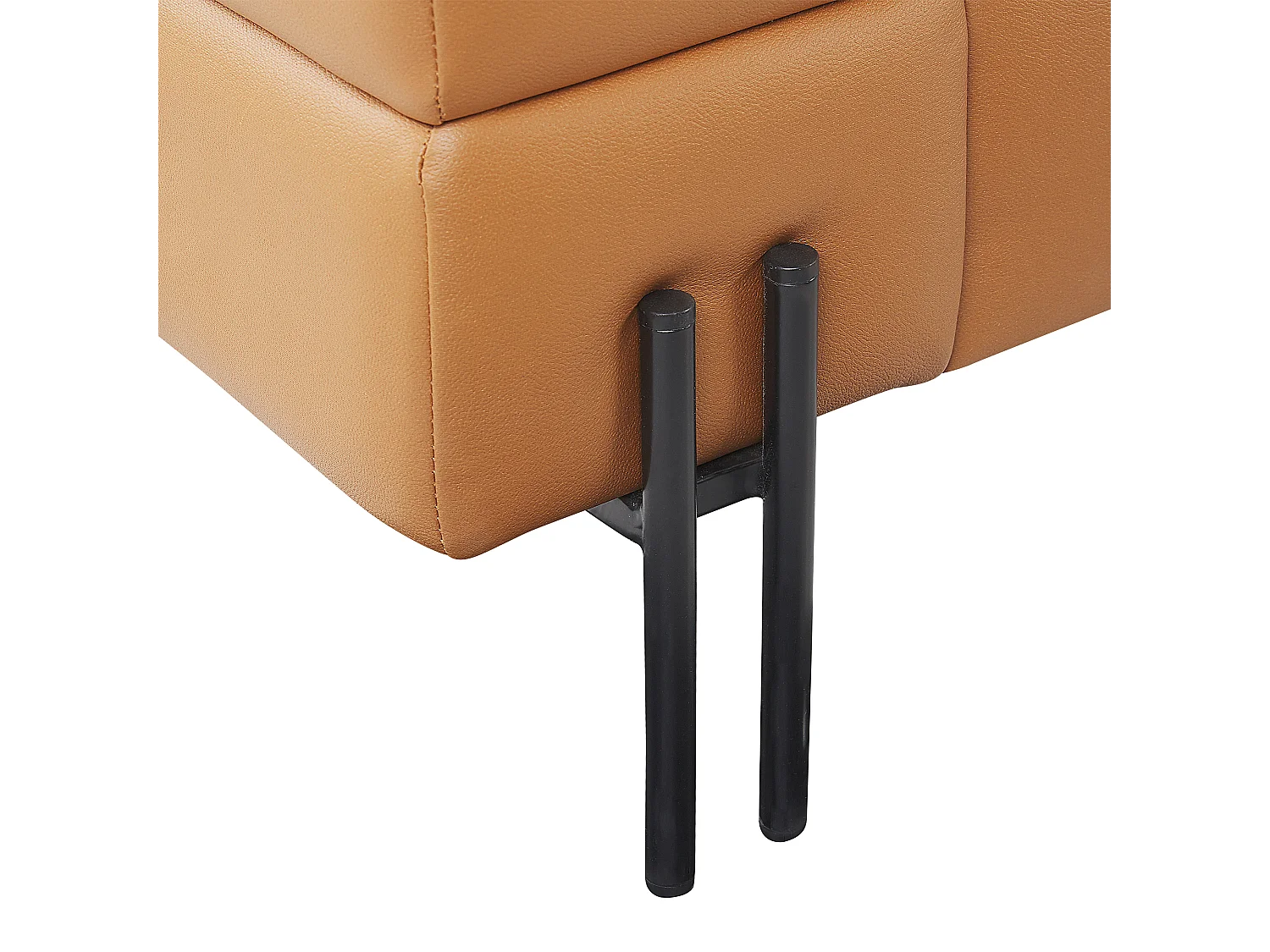 Sofá GRANNA Pele sintética Castanho 3 lugares