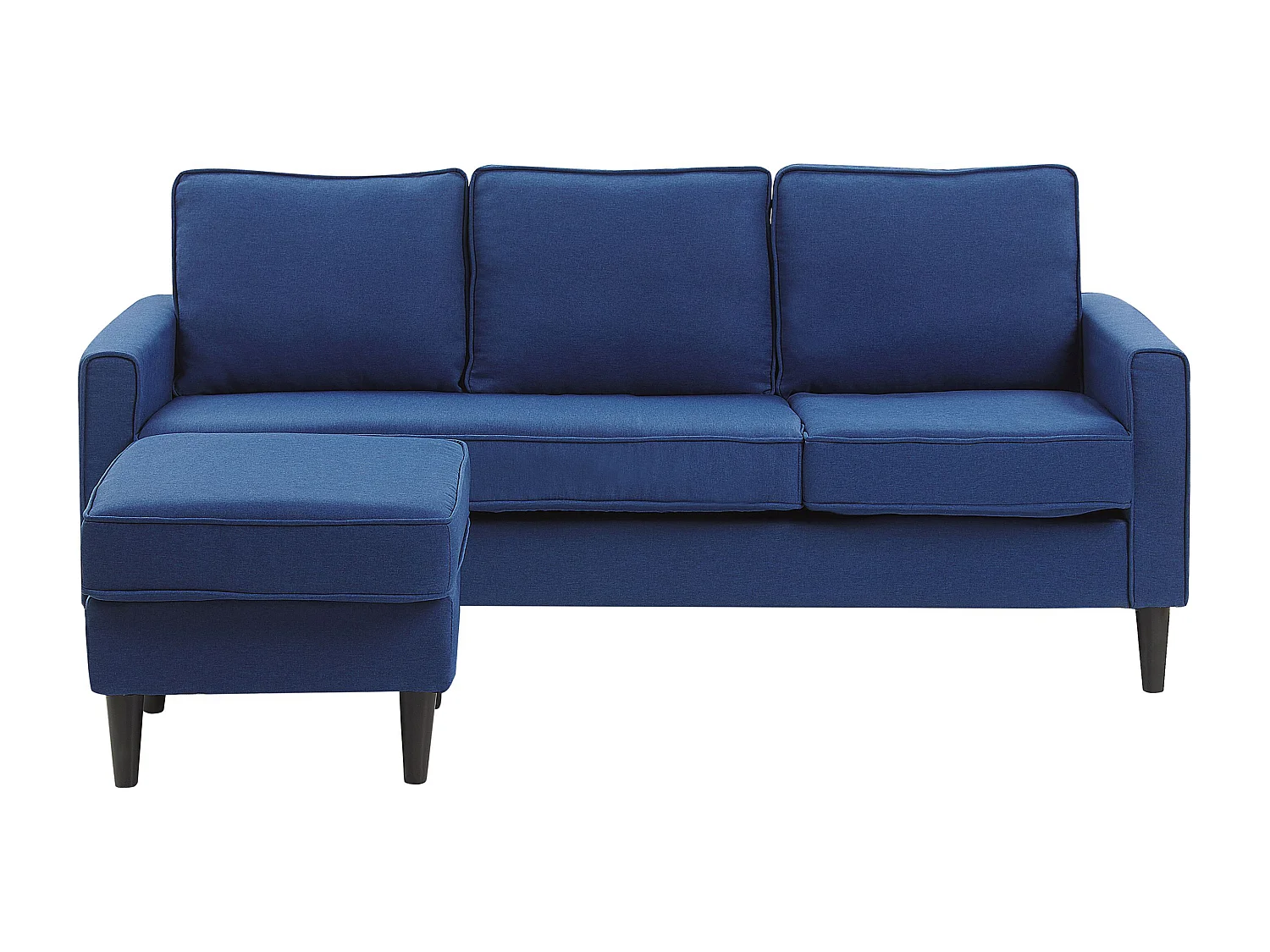 Canapé 3 places AVESTA Tissu Bleu foncé avec ottoman