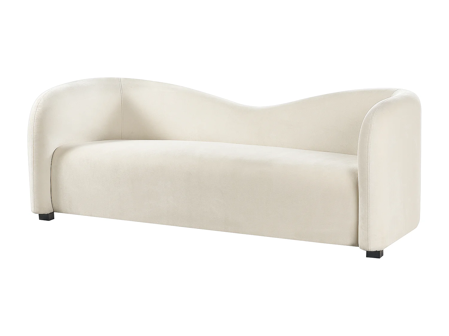 Sofa Samtstoff weiß 3-Sitzer geschwungene Form modern Veltada