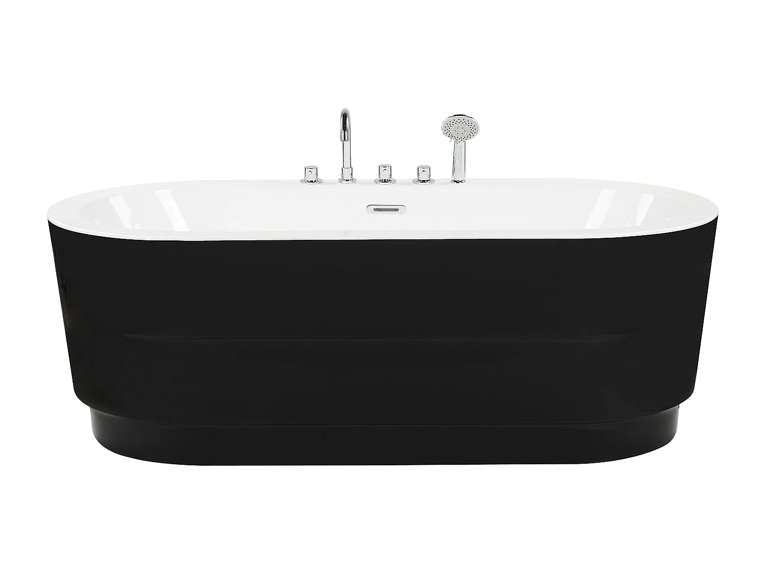 Vrijstaand bad EMPRESA met armaturen 170 x 80 cm Zwart