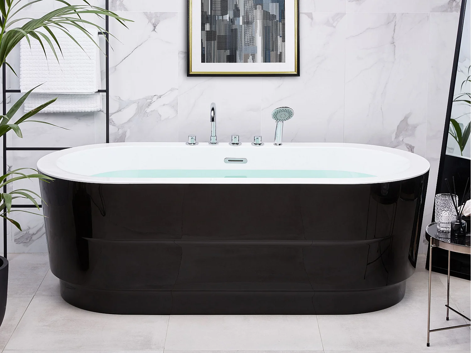Baignoire îlot EMPRESA avec raccords 170 x 80 cm Noir