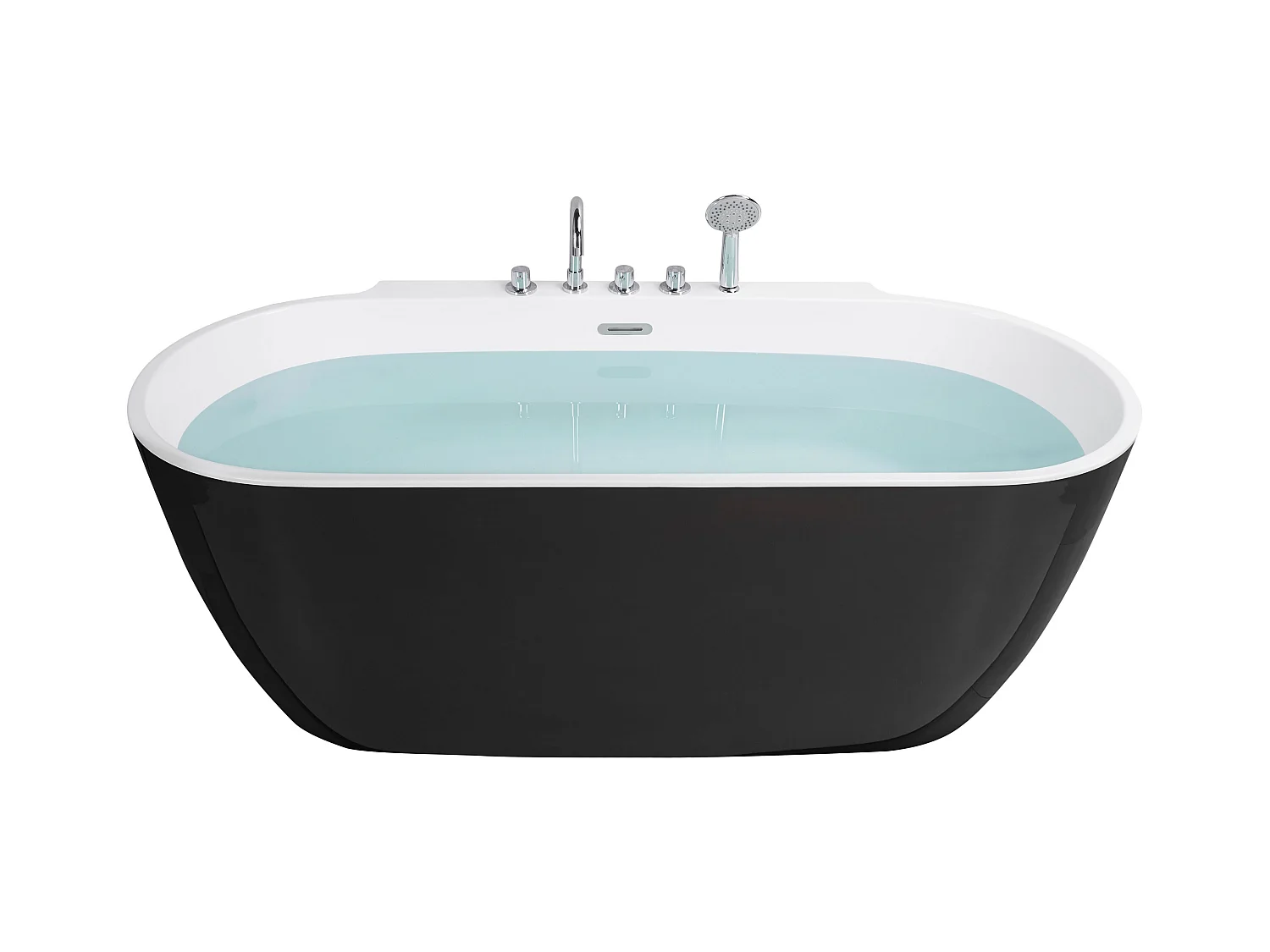 Baignoire îlot ROTSO 170 x 80 cm Noir/blanc