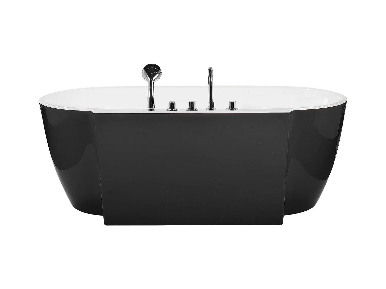 Vrijstaand bad ROTSO 170 x 80 cm Zwart/wit