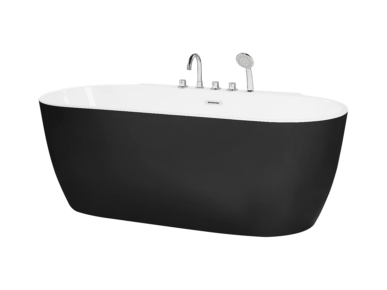 Vrijstaand bad ROTSO 170 x 80 cm Zwart/wit