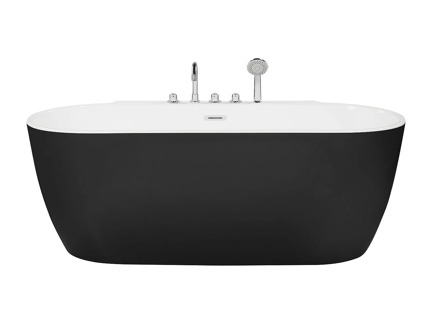 Vrijstaand bad ROTSO 170 x 80 cm Zwart/wit