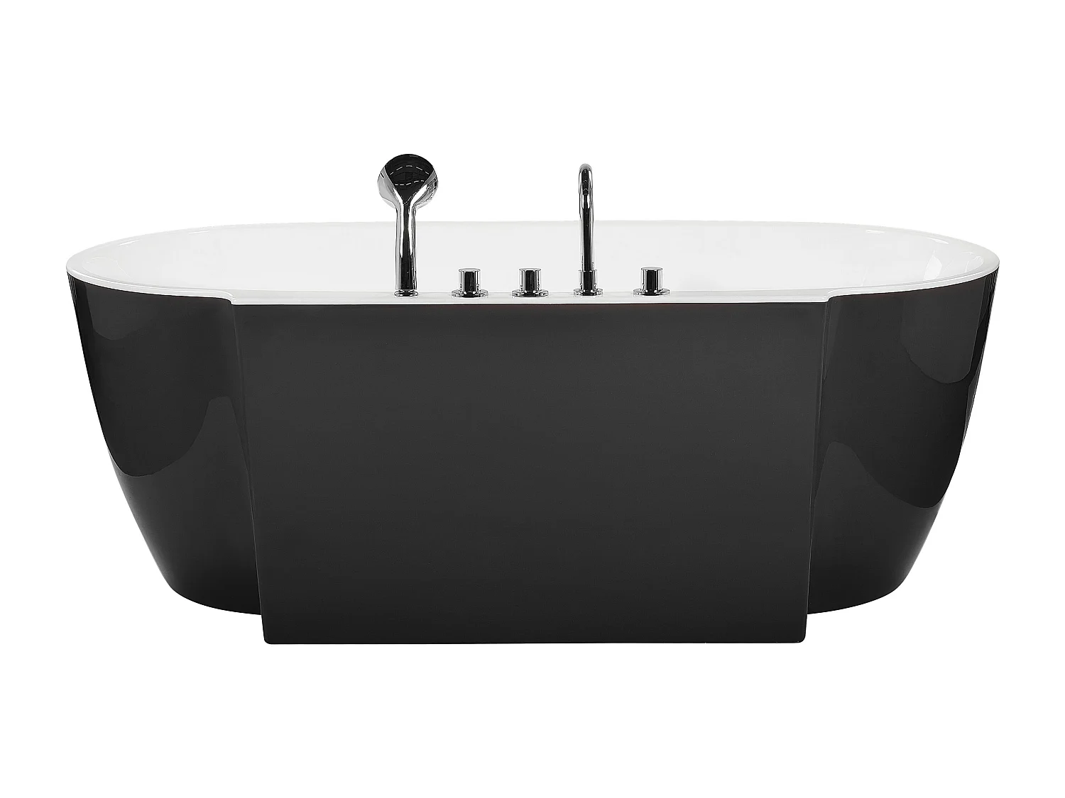 Vrijstaand bad ROTSO 170 x 80 cm Zwart/wit