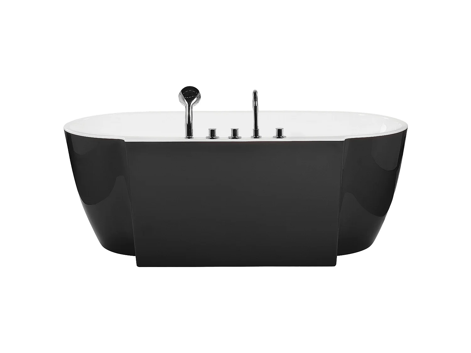 Vrijstaand bad ROTSO 170 x 80 cm Zwart/wit