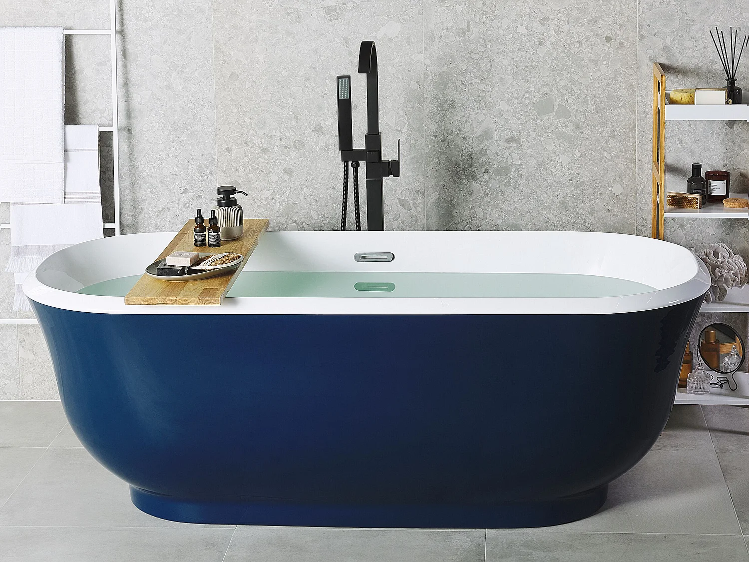 Baignoire îlot TESORO 170 x 77 cm Bleu marine