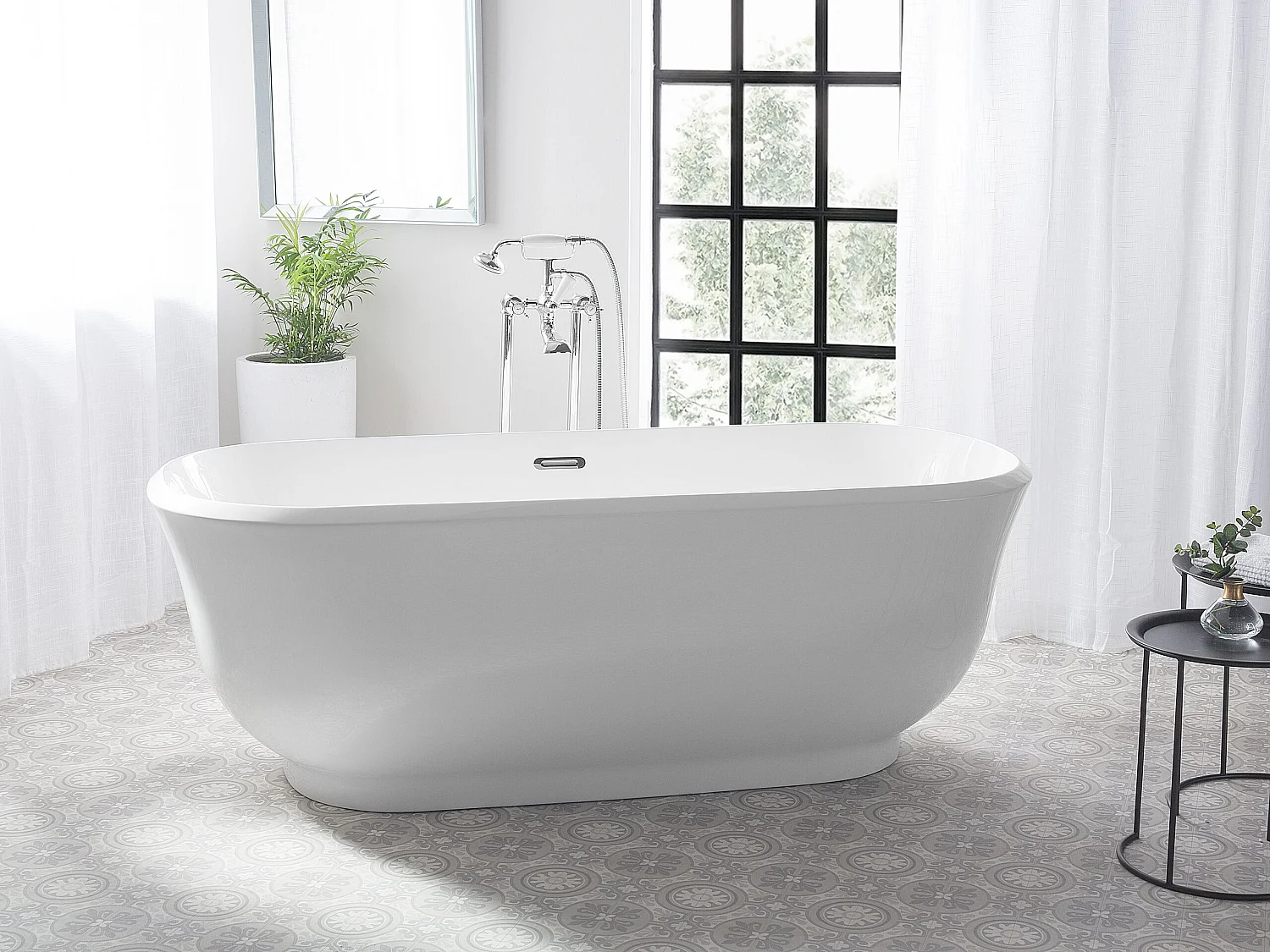 Vrijstaand bad TESORO 170 x 77 cm Wit