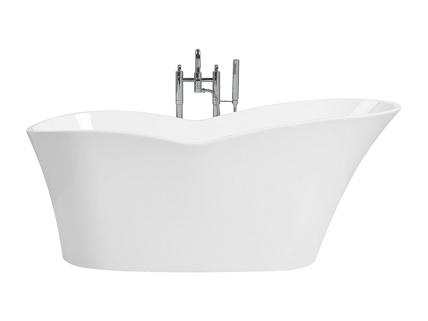 Vasca Da Bagno Semi Freestanding Retro - Bianco Acrilico 150x74x61 Cm - Foto 12