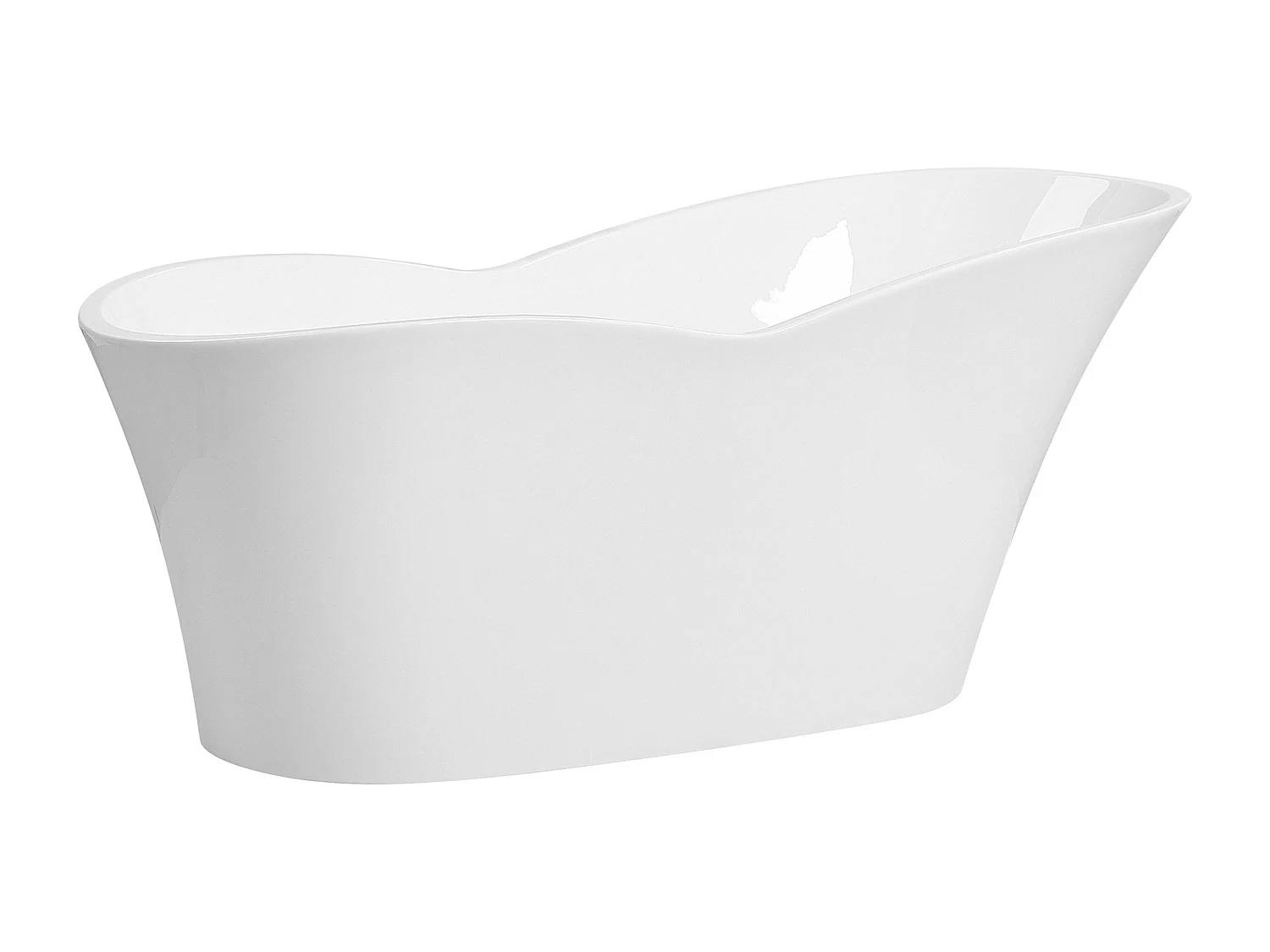 Edle Acryl Badewanne oval freistehend weiß mit Überlauf 170 x 80 cm Dulcina
