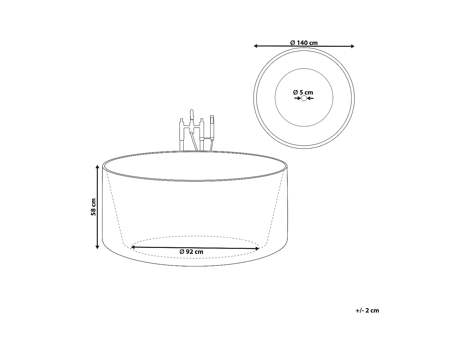 Baignoire îlot IBIZA 140 x 140 cm Blanc