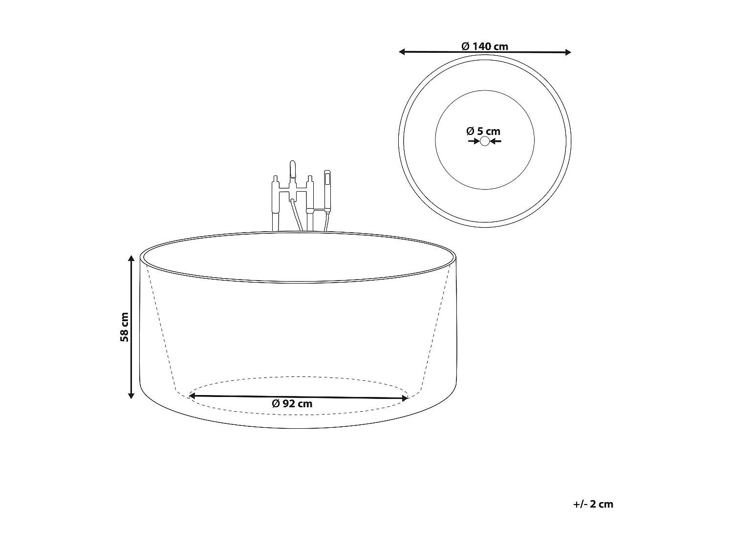 Vrijstaand bad IBIZA 140 x 140 cm Wit