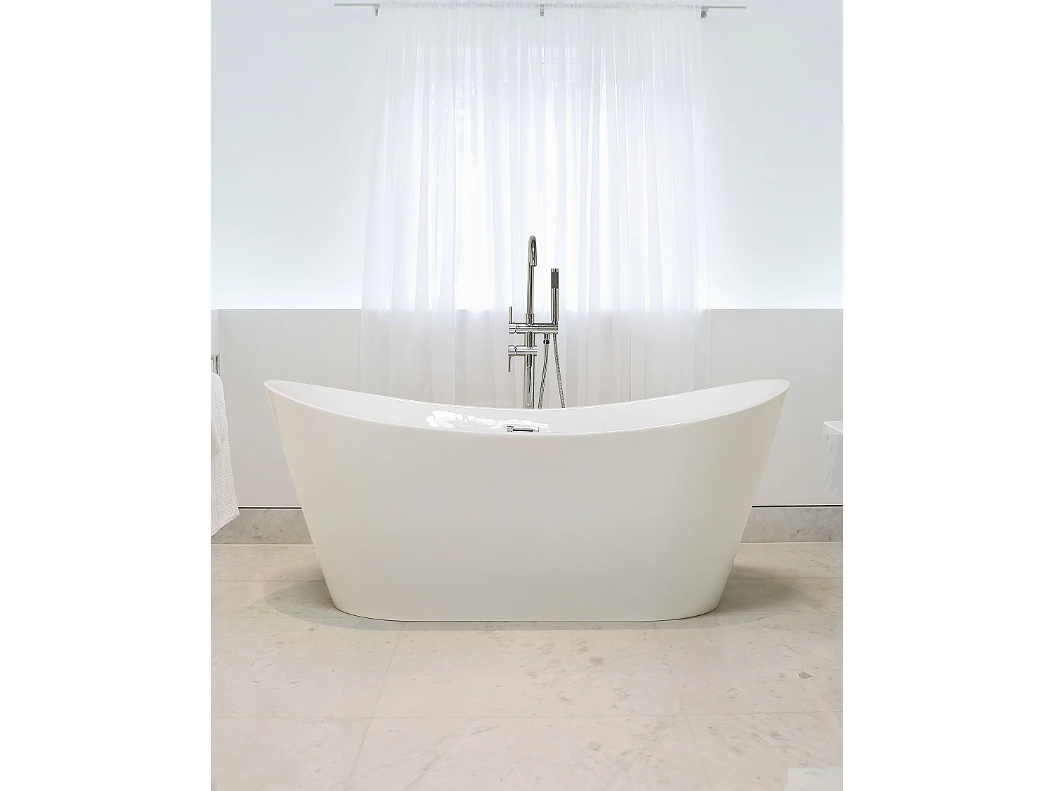 Freistehende Badwanne ANTIGUA 180 x 78 cm Weiss