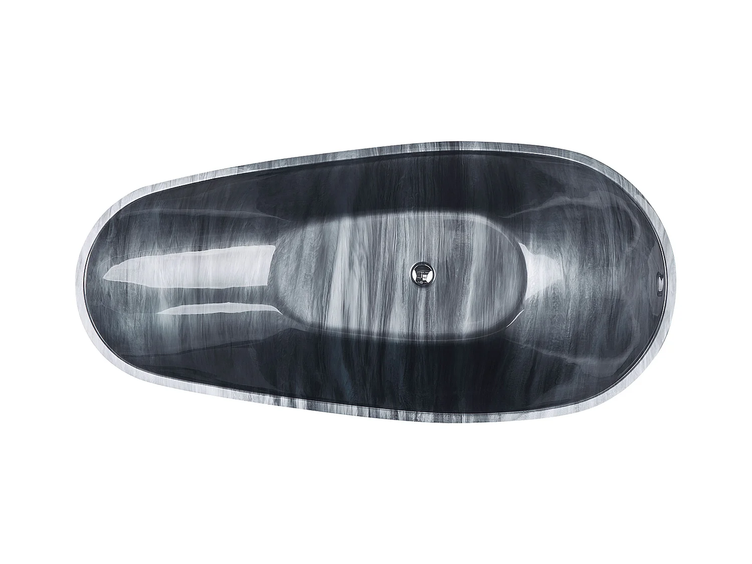 Freistehende Badwanne RIOJA 170 x 80 cm Schwarzer Marmor