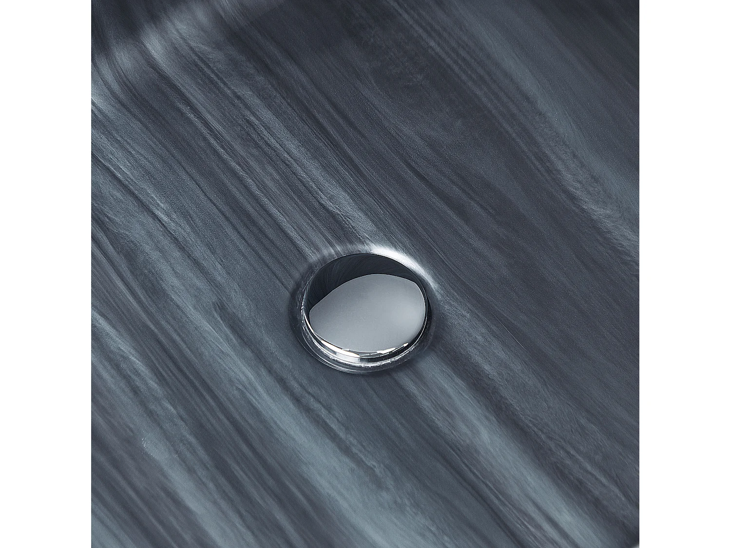 Freistehende Badwanne RIOJA 170 x 80 cm Schwarzer Marmor