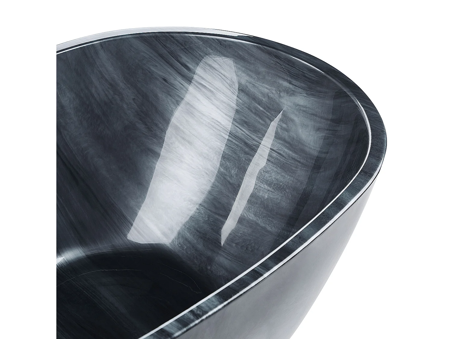 Wanna wolnostojąca RIOJA 170 x 80 cm Czarny marmur