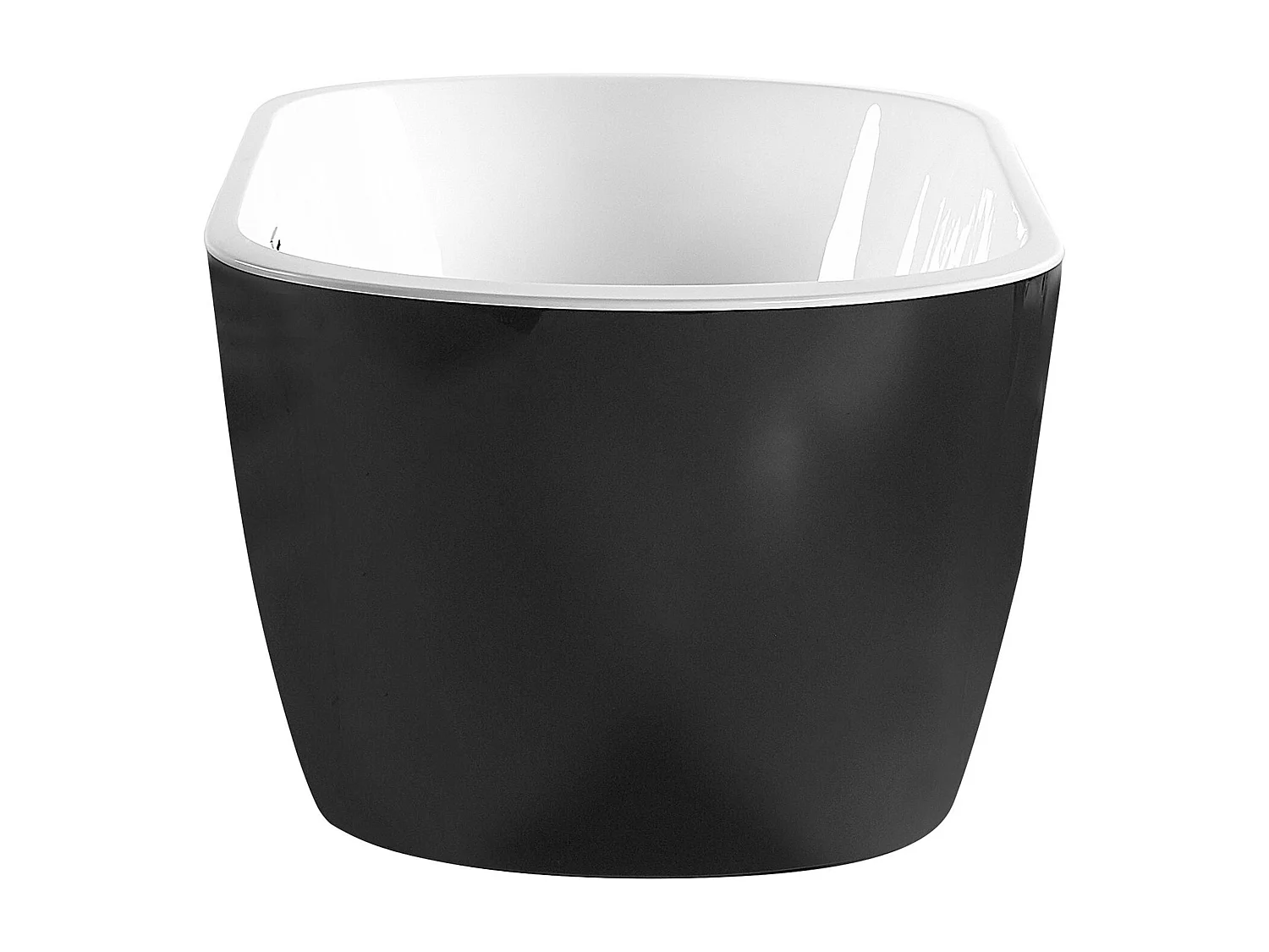 Moderne, freistehende Badewanne Sanitäracryl oval schwarz 160 x 75 cm Nevis