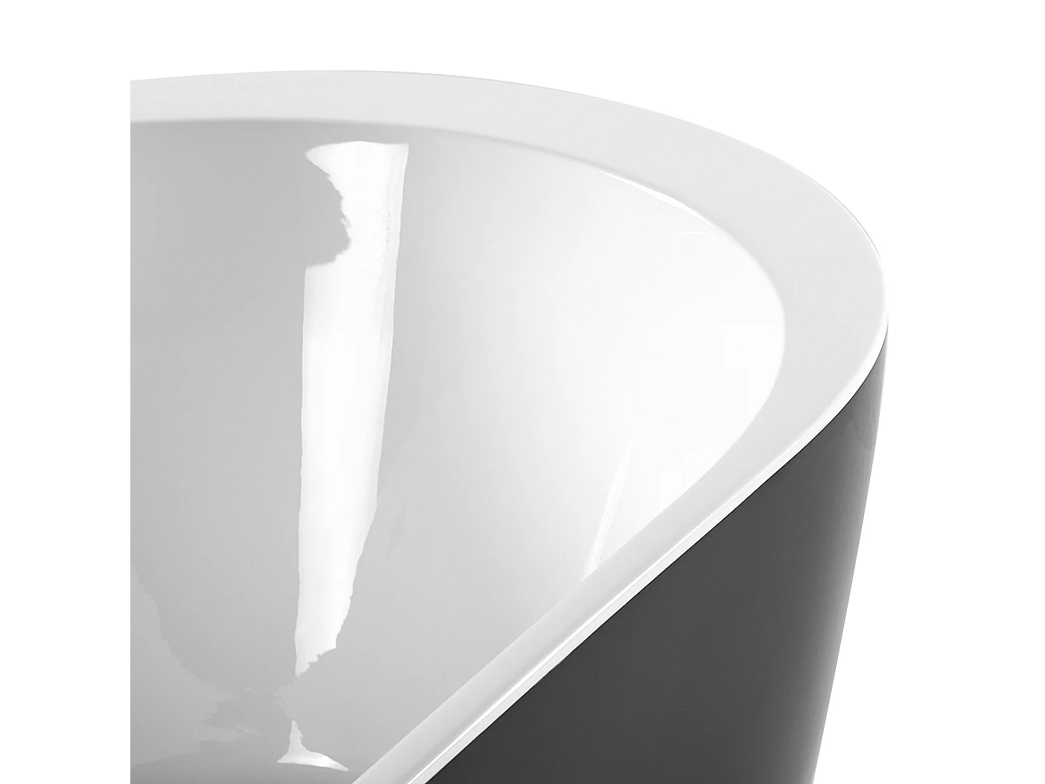 Moderne, freistehende Badewanne Sanitäracryl oval schwarz 160 x 75 cm Nevis