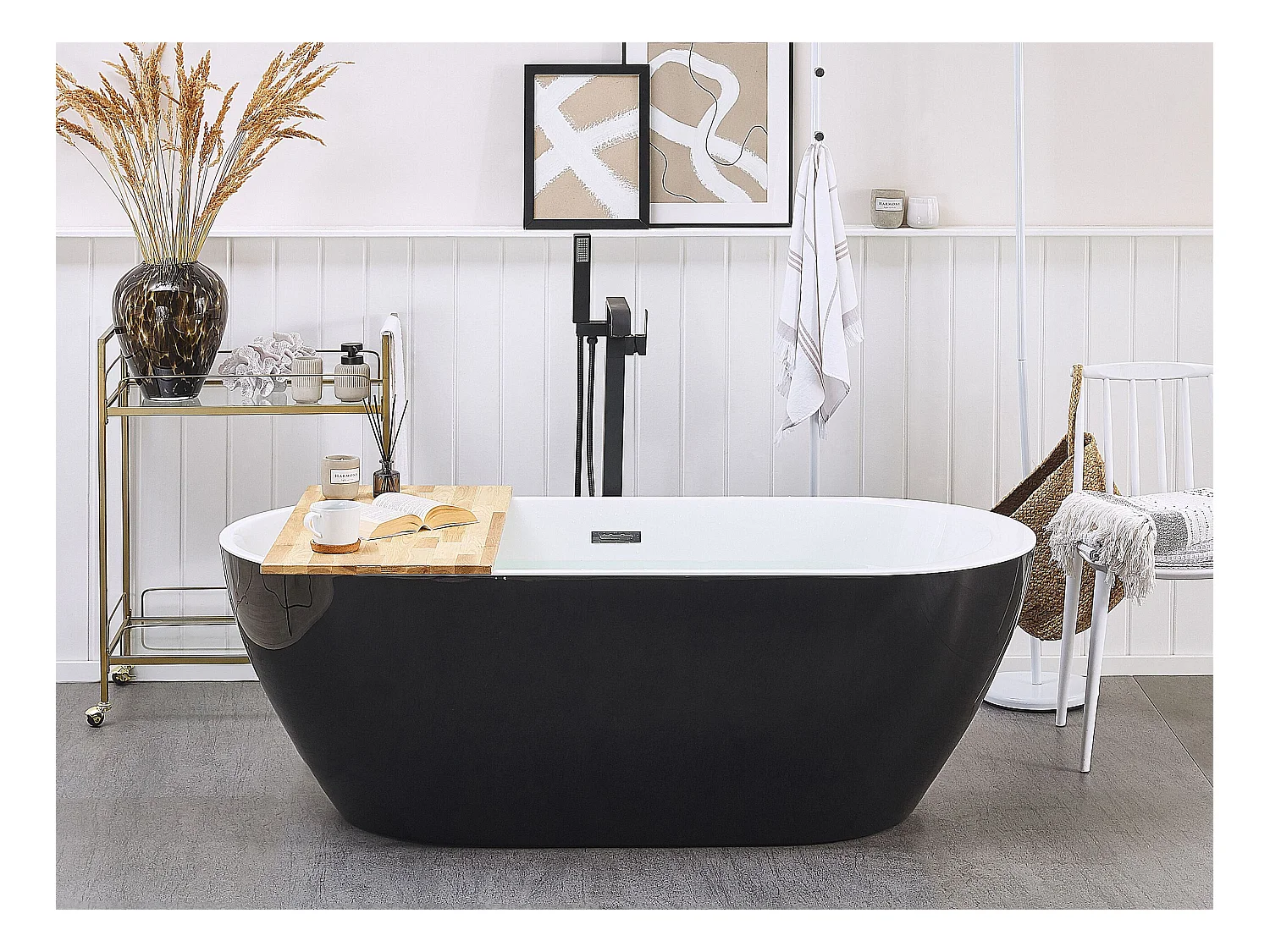 Baignoire îlot NEVIS 160 x 75 cm Noir