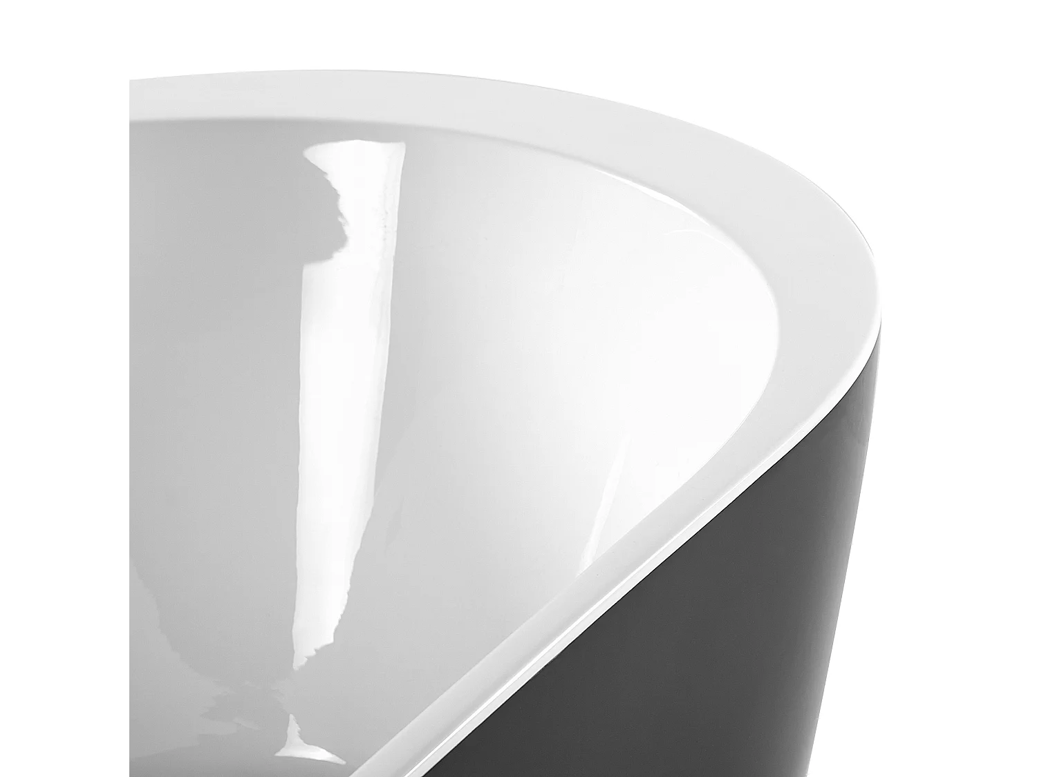 Moderne, freistehende Badewanne Sanitäracryl oval schwarz 160 x 75 cm Nevis