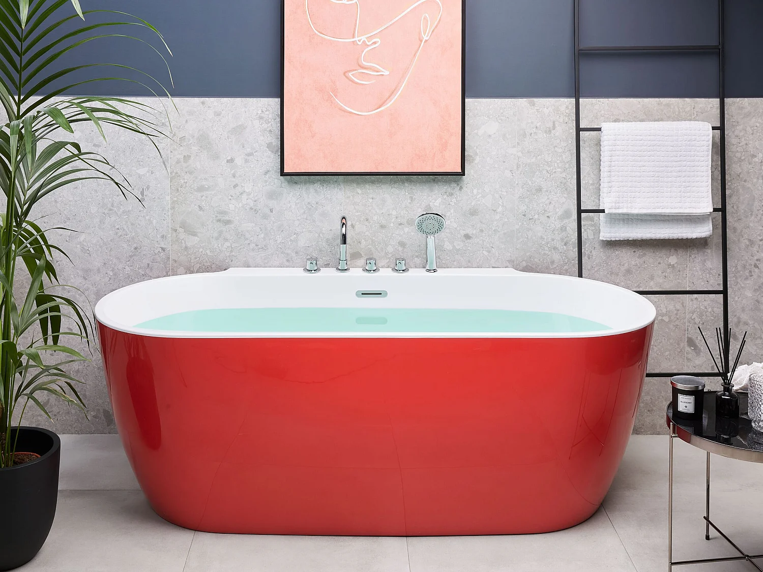 Baignoire îlot ROTSO 170 x 80 cm Rouge