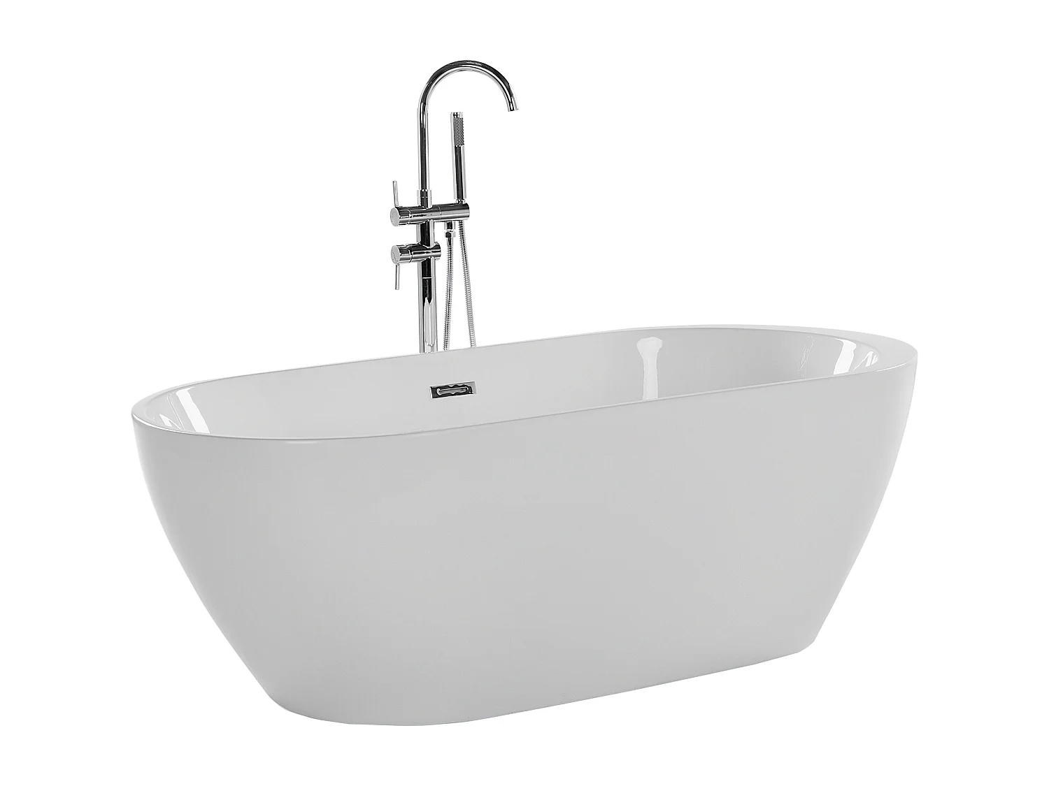 Freistehende Badwanne NEVIS 160 x 75 cm Weiss