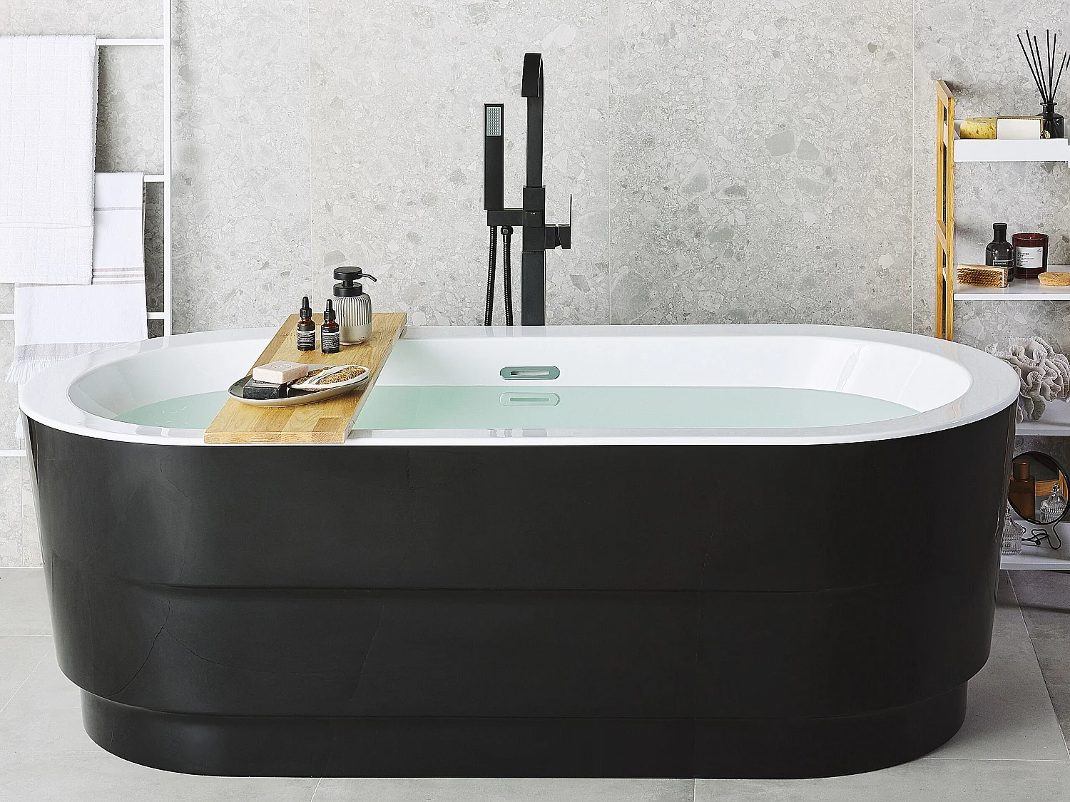 Vasca da bagno freestanding EMPRESA 170 x 80 cm Nero