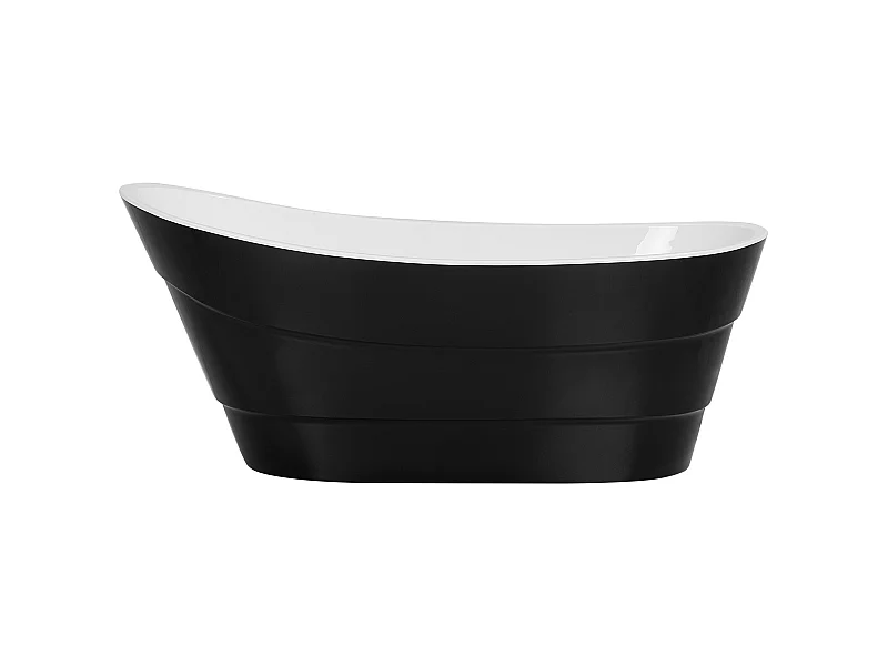 Luxus Acryl Badewanne oval freistehend schwarz mit Überlauf 170x73 cm Buenavista