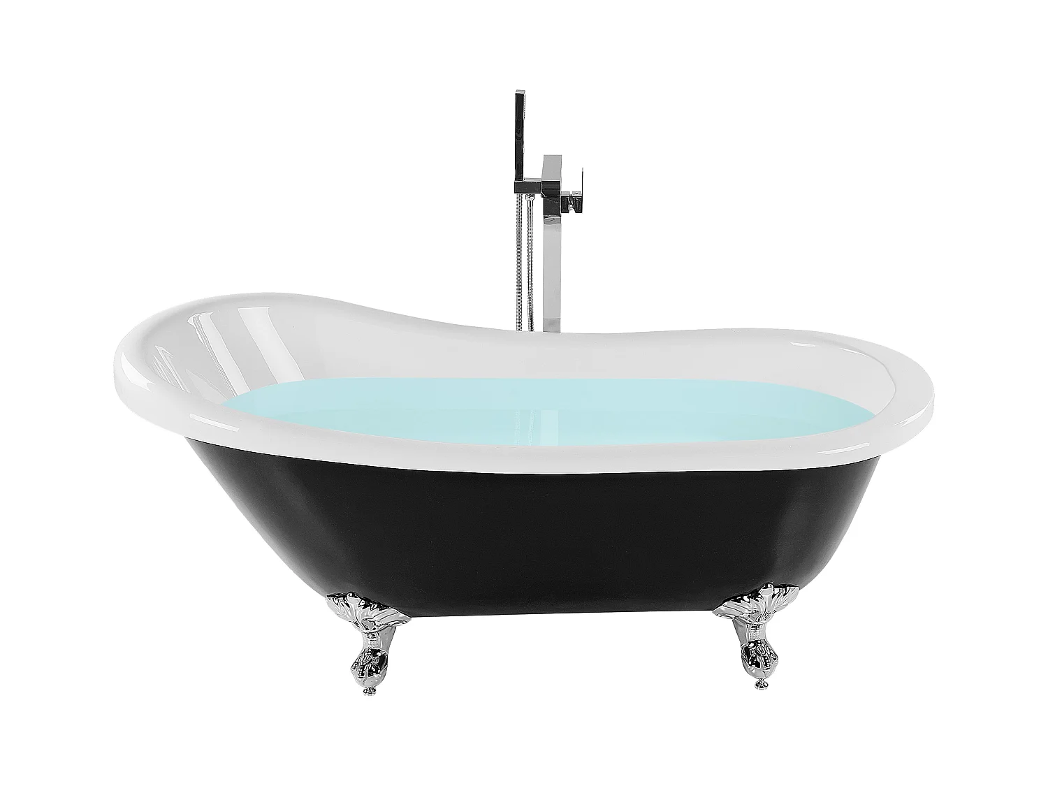 Baignoire îlot CAYMAN 170 x 76 cm Noir/blanc
