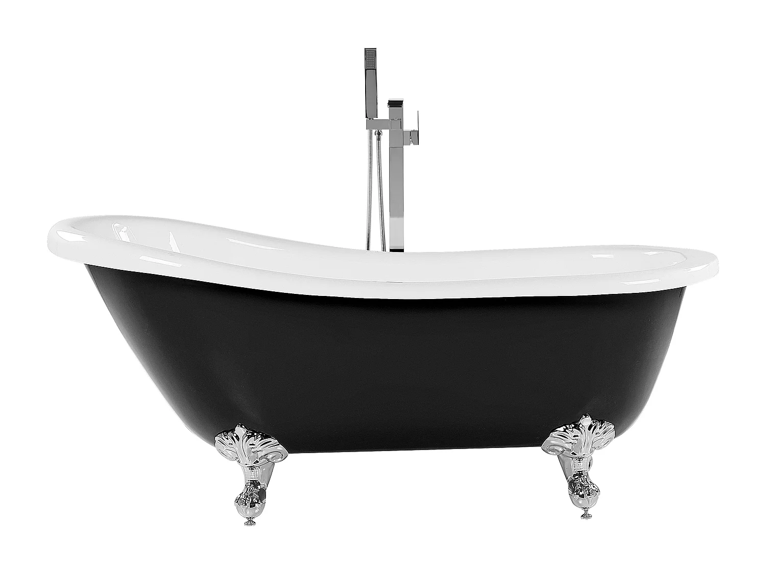 Baignoire îlot CAYMAN 170 x 76 cm Noir/blanc