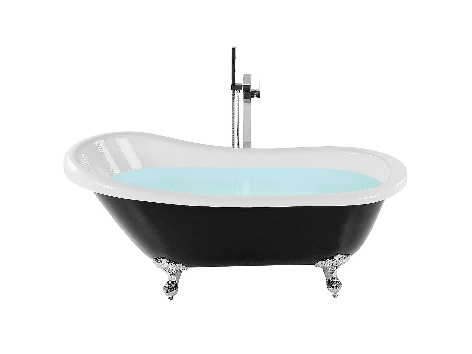 Vasca da bagno freestanding CAYMAN 170 x 76 cm Nero/ Bianco