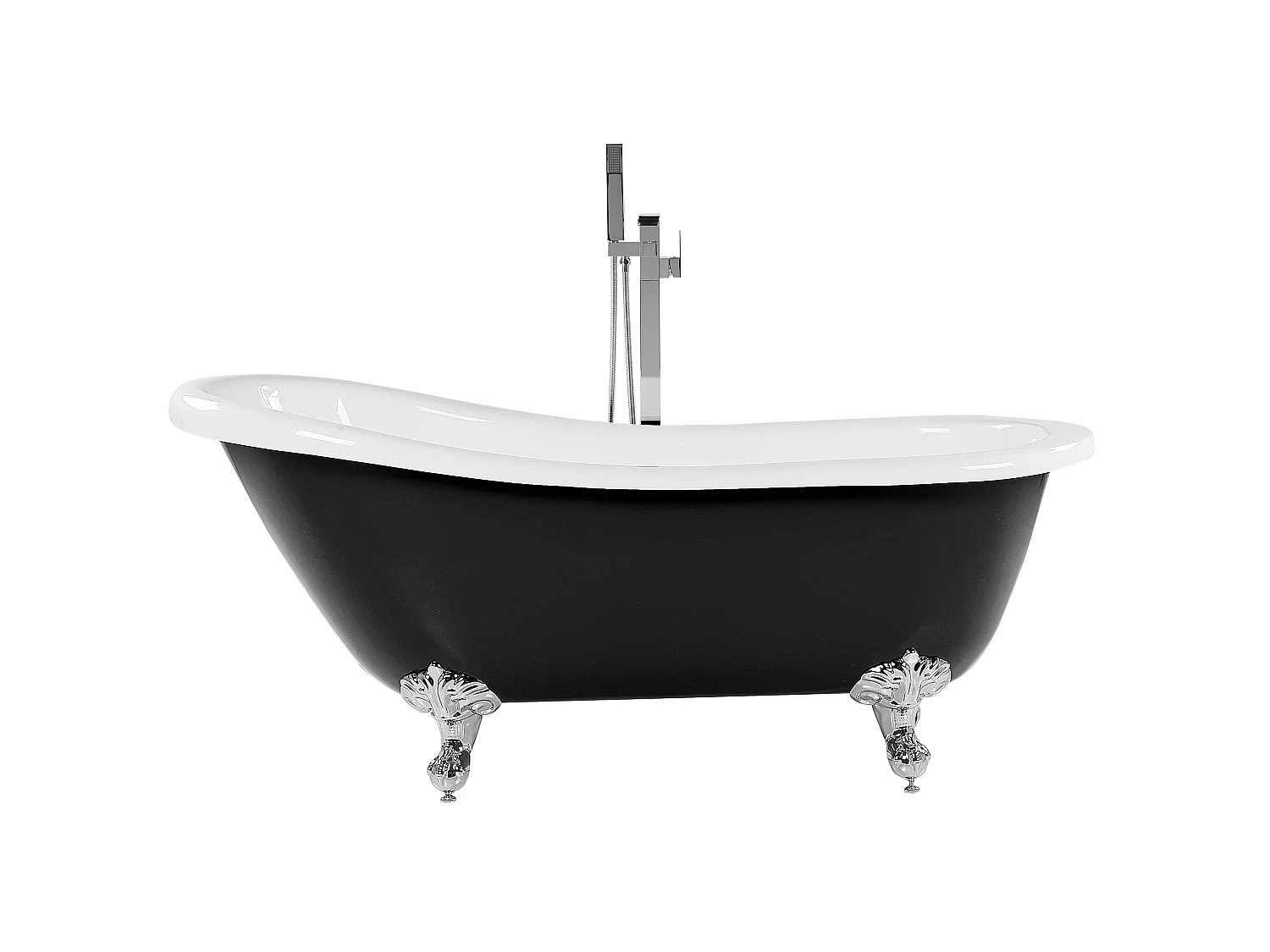 Vasca da bagno freestanding CAYMAN 170 x 76 cm Nero/ Bianco