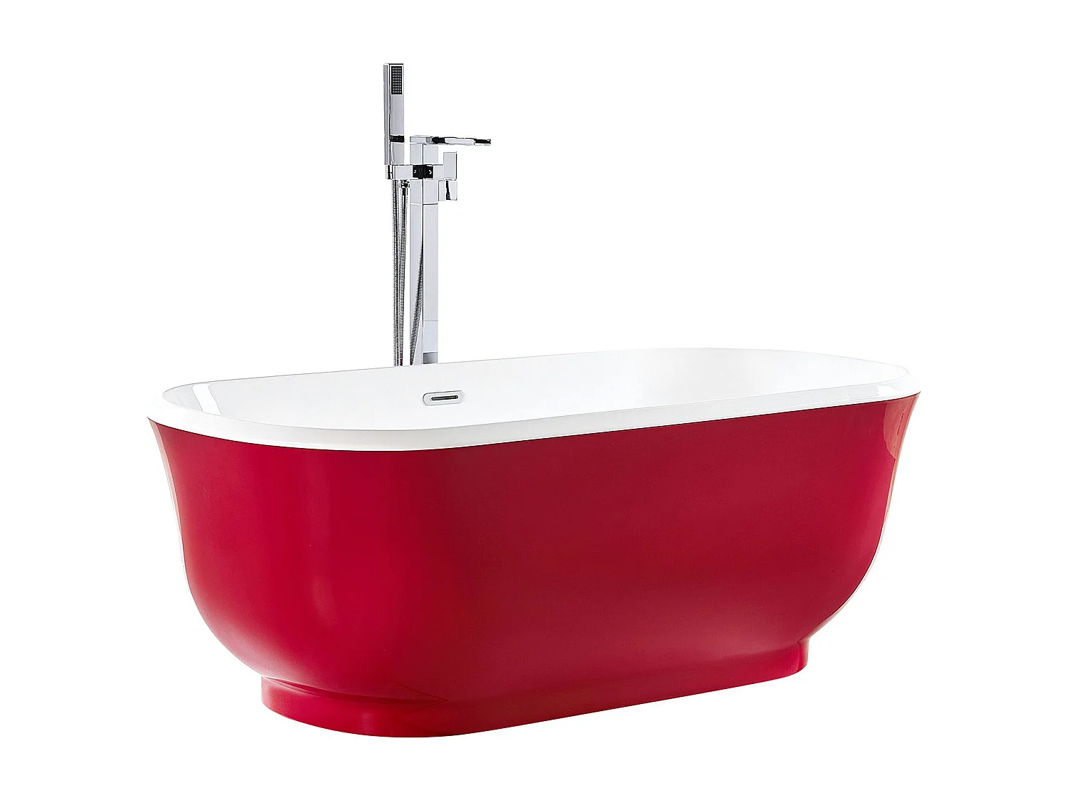 Badewanne freistehend oval rot in römischem Stil 170 x 77 cm Tesoro