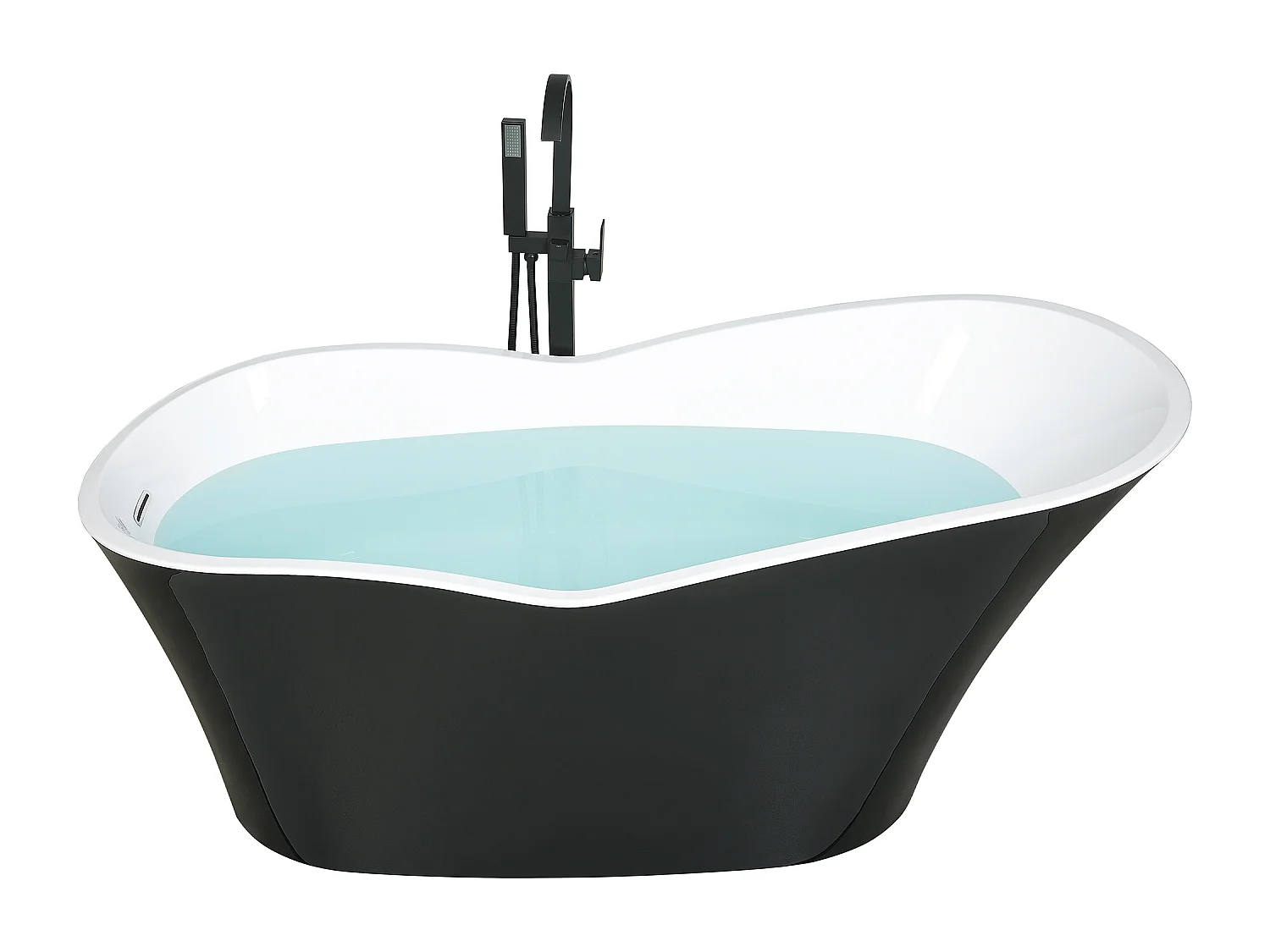 Baignoire îlot DULCINA 170 x 80 cm Noir/blanc
