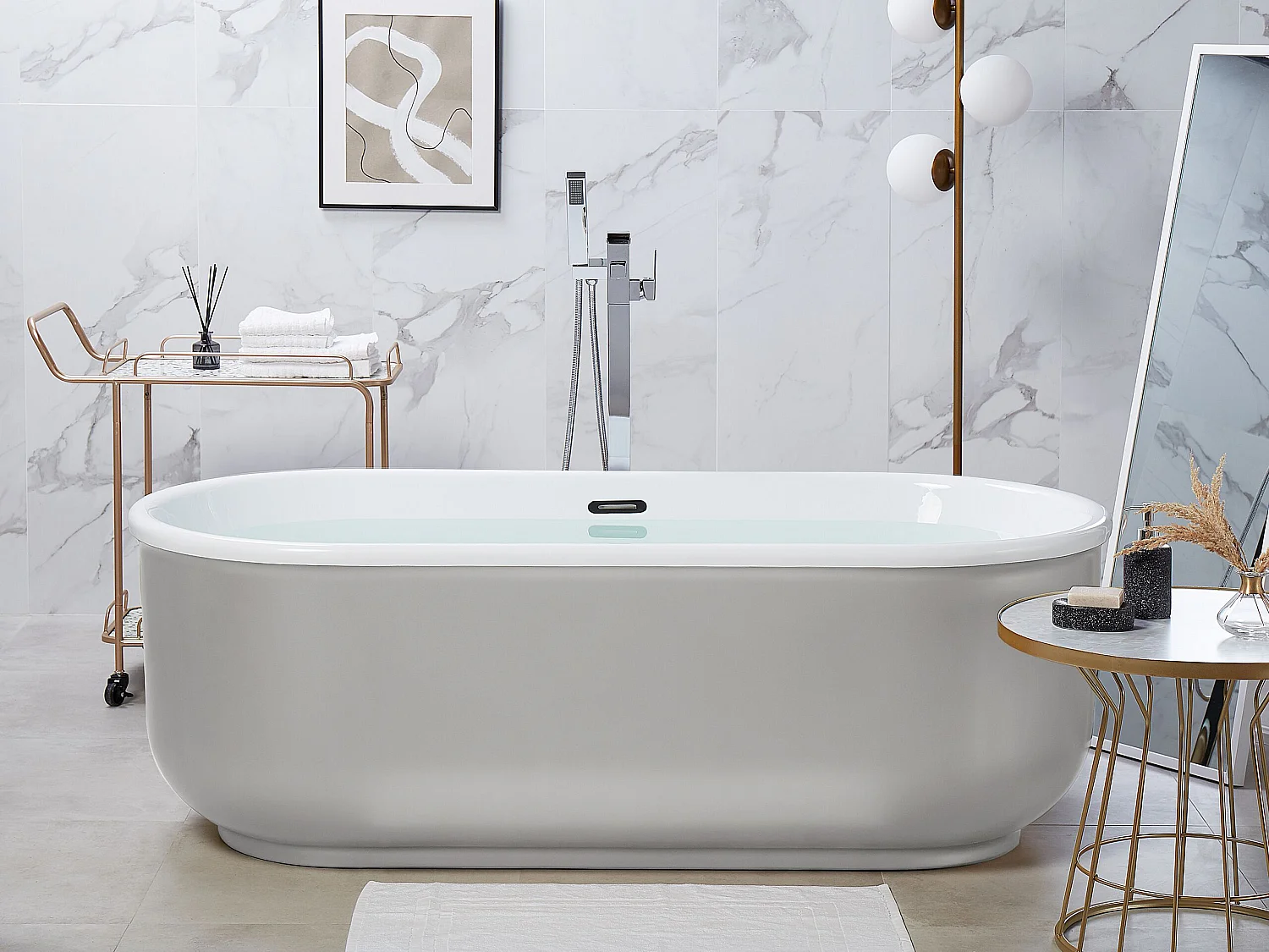 Baignoire îlot PINEL 170 x 80 cm Argenté