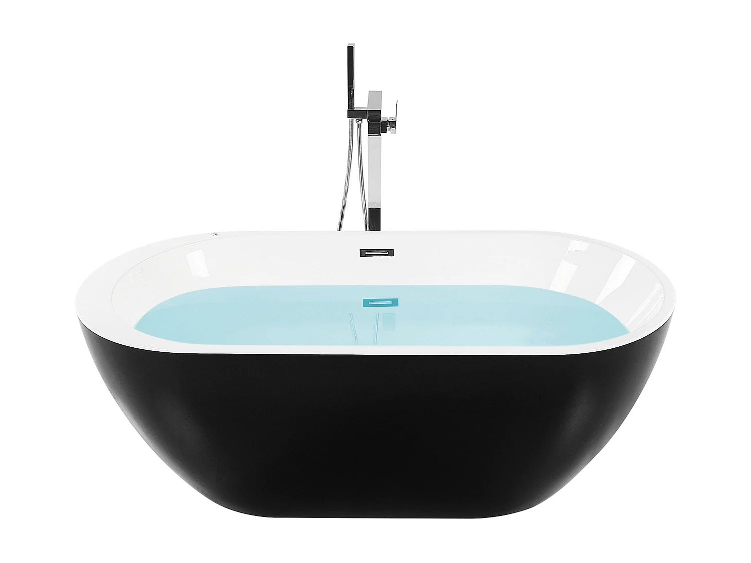 Baignoire îlot noire 170 x 80 cm avec LED NEVIS III