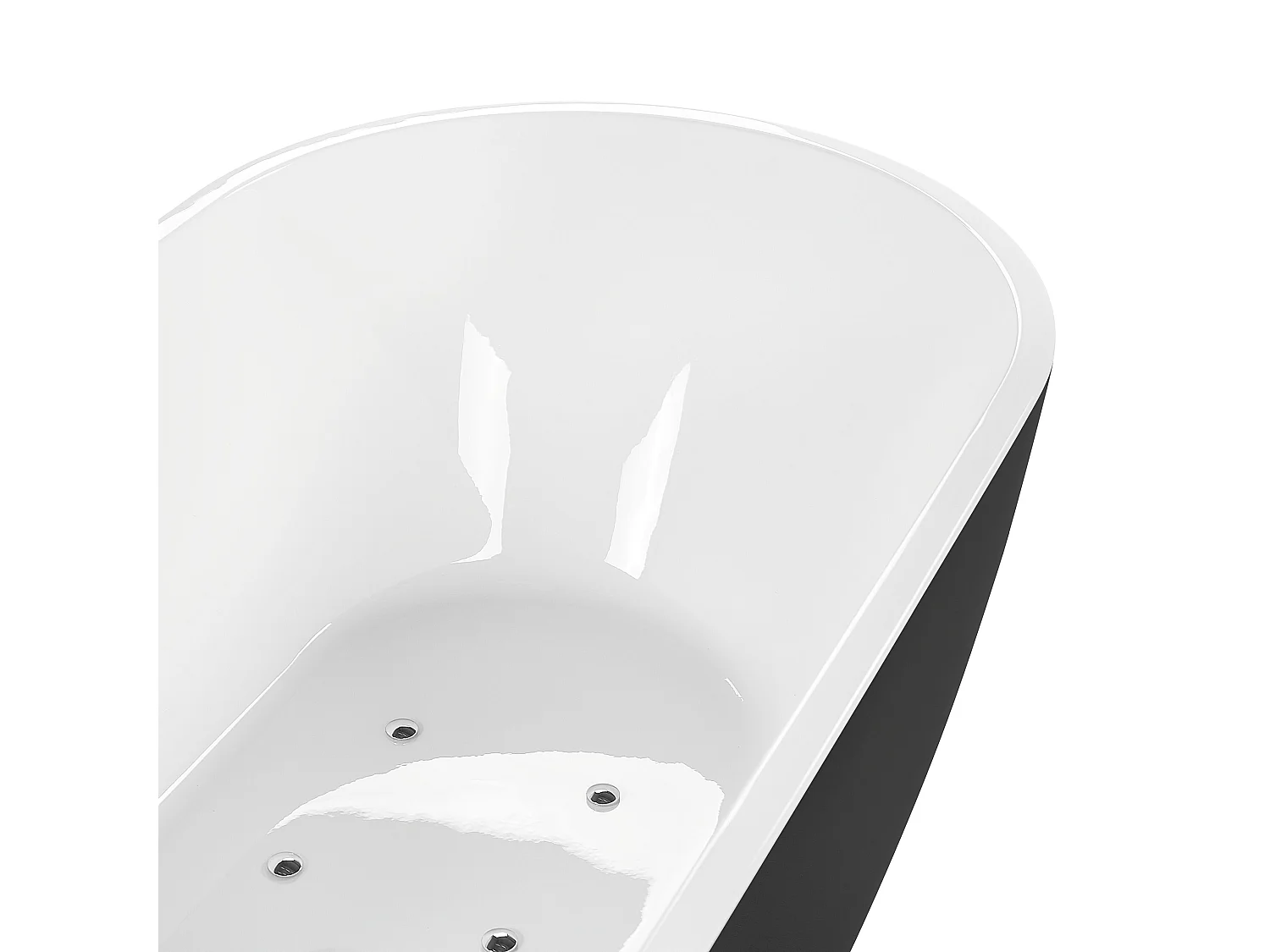 Baignoire îlot noire 170 x 80 cm avec LED NEVIS III