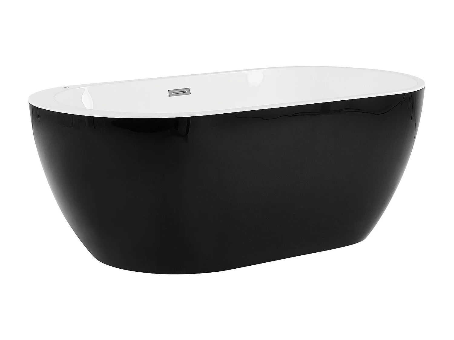 Baignoire îlot noire 170 x 80 cm avec LED NEVIS III