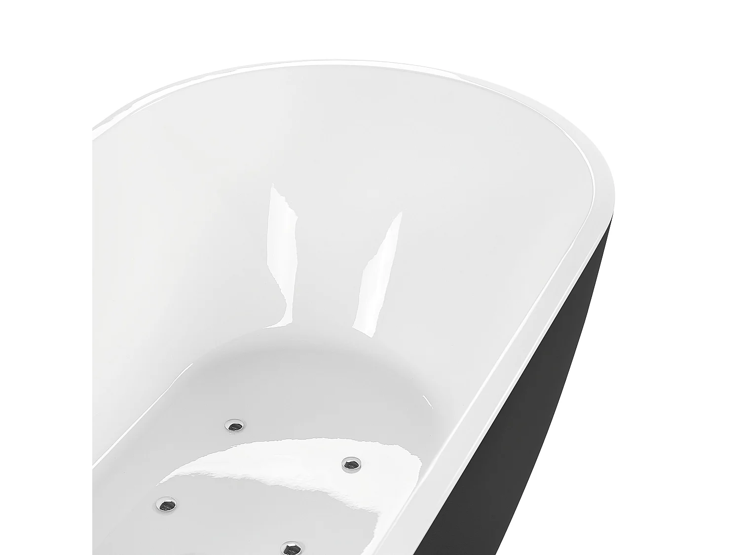 Baignoire îlot noire 170 x 80 cm avec LED NEVIS III