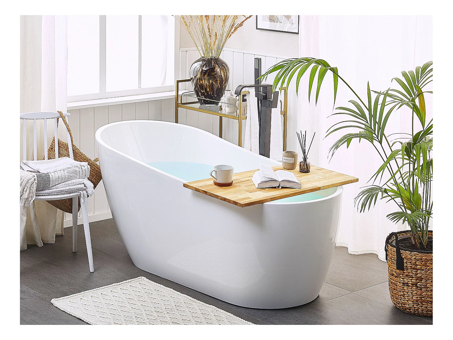 Vrijstaand bad SOLARTE 170 x 78 cm Wit