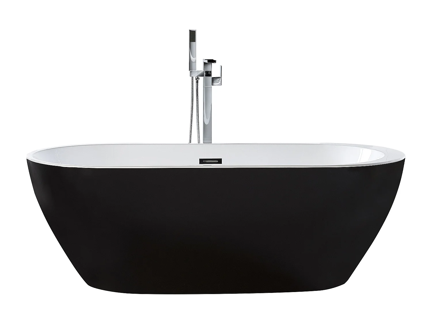 Moderne Badewanne freistehend Sanitäracryl oval schwarz 150 x 75 cm Nevis
