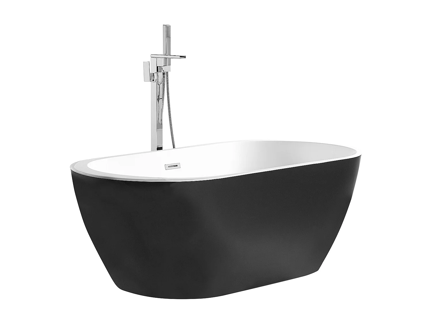 Vasca da bagno freestanding NEVIS 150 x 75 cm Nero