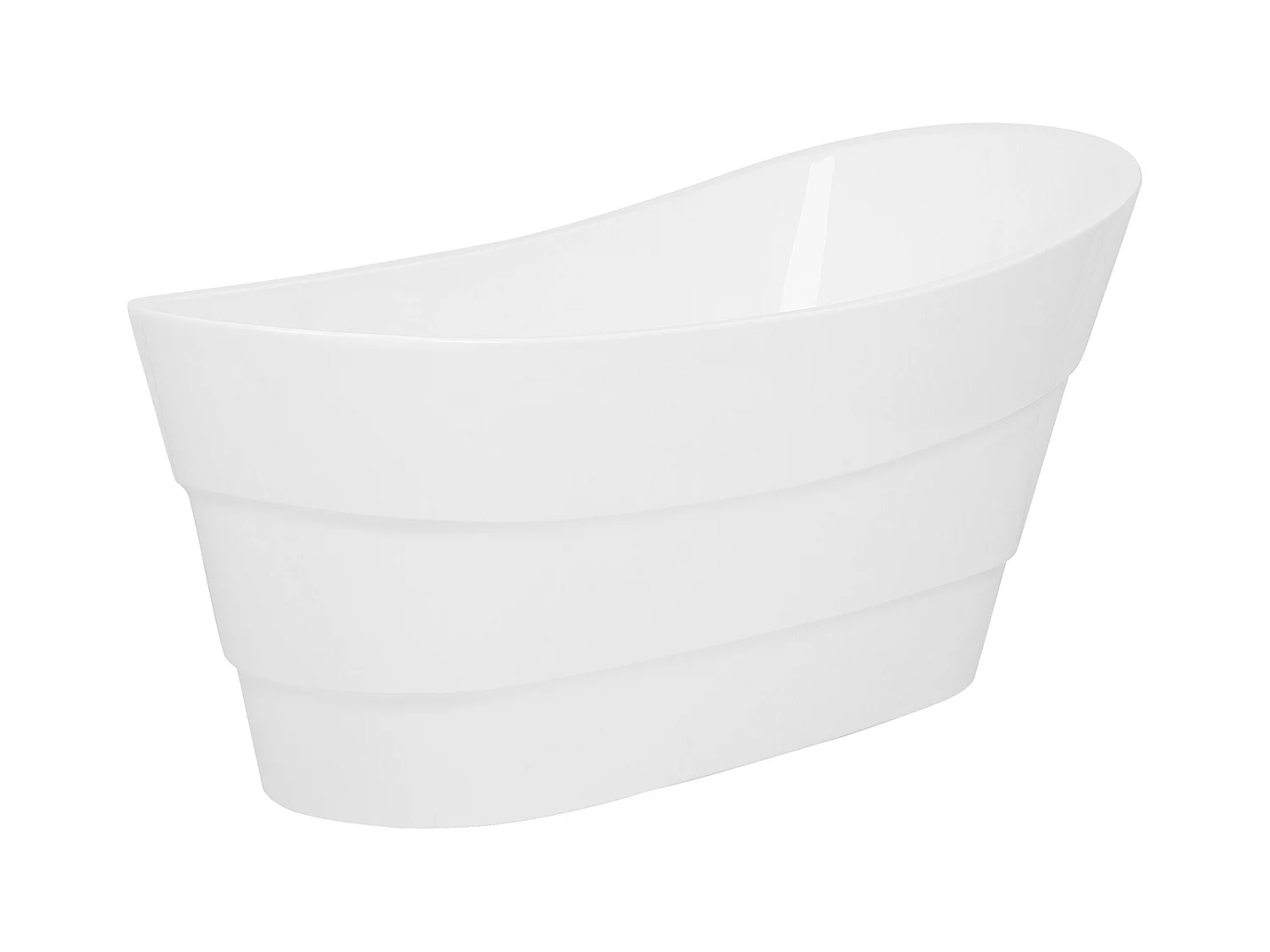 Luxus Acryl Badewanne oval freistehend weiß mit Überlauf 170 x 73 cm Buenavista