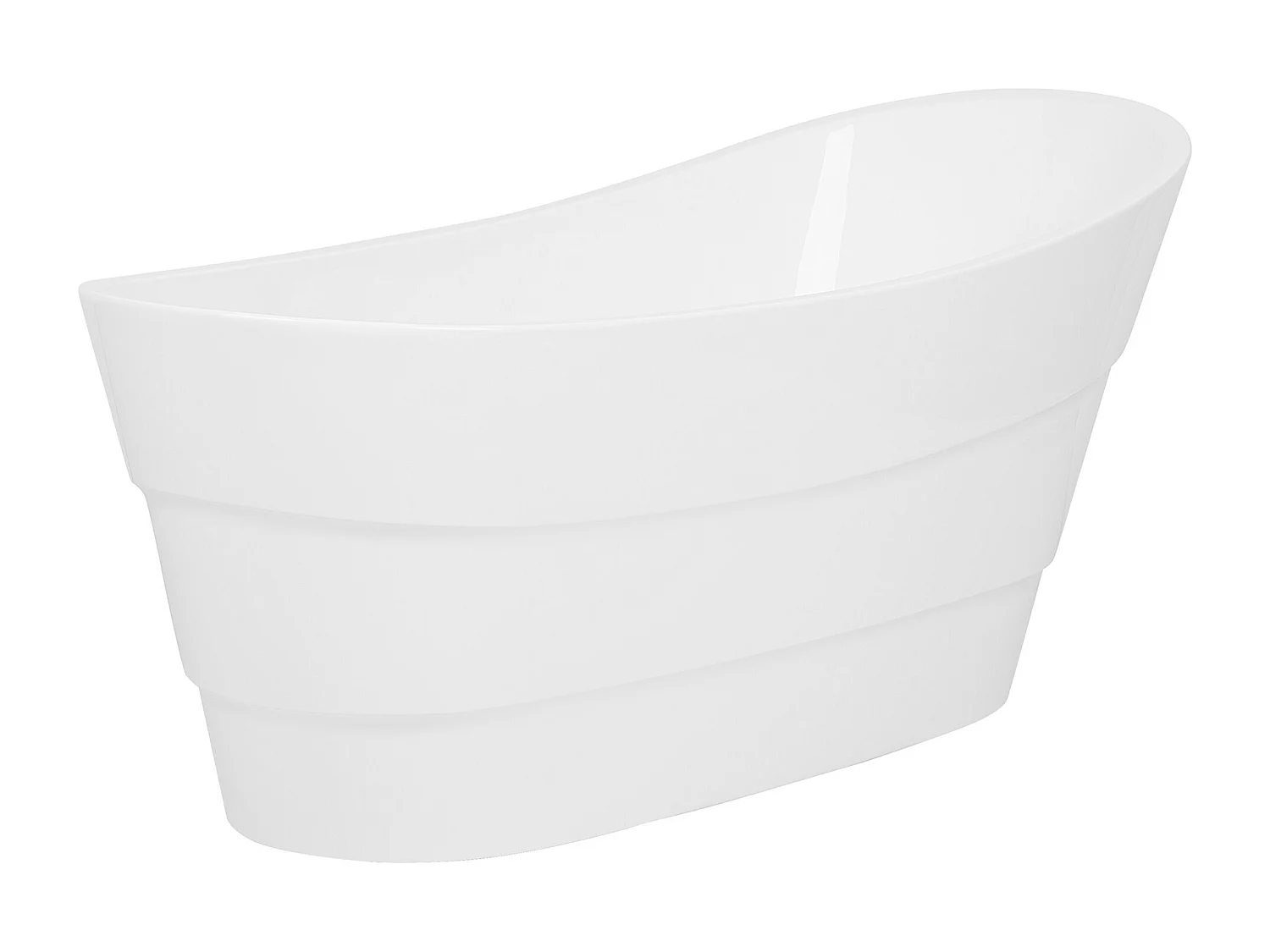 Luxus Acryl Badewanne oval freistehend weiß mit Überlauf 170 x 73 cm Buenavista