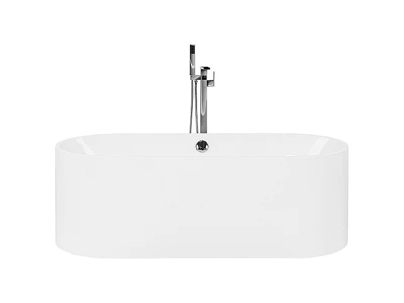 Moderne Acryl Badewanne oval freistehend weiß mit Überlauf 170 x 75 cm Catalina