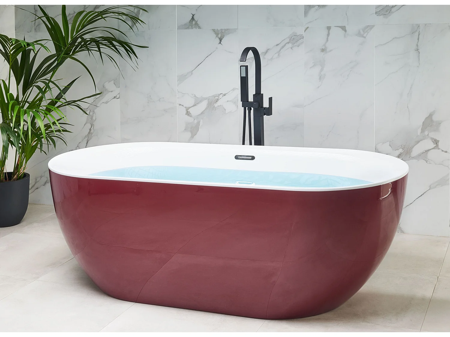 Vasca da bagno freestanding CARRERA 170 x 80 cm Bordeaux