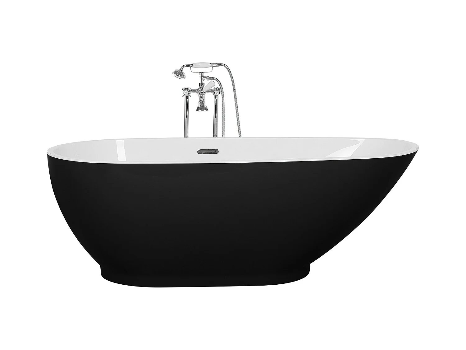 Baignoire îlot GUIANA 173 x 82 cm Noir/blanc