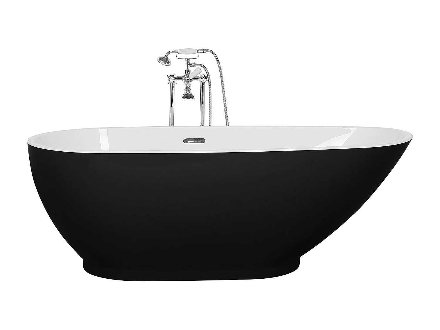 Baignoire îlot GUIANA 173 x 82 cm Noir/blanc