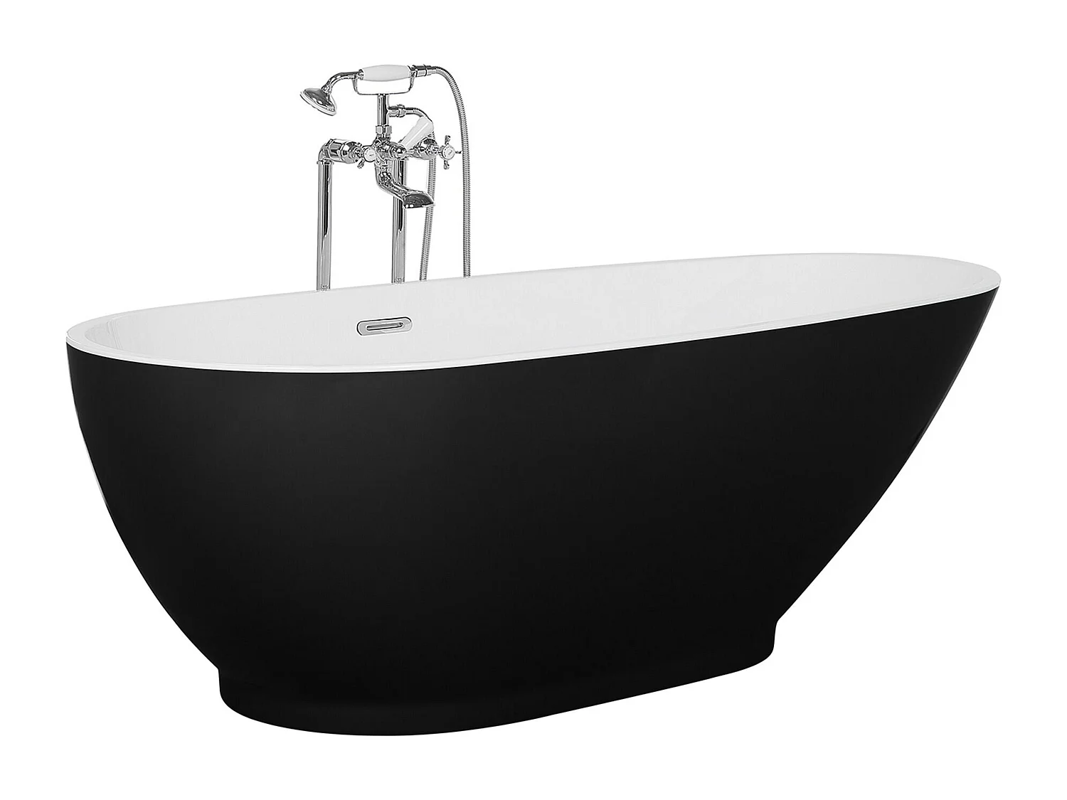 Vrijstaand bad GUIANA 173 x 82 cm Zwart/wit